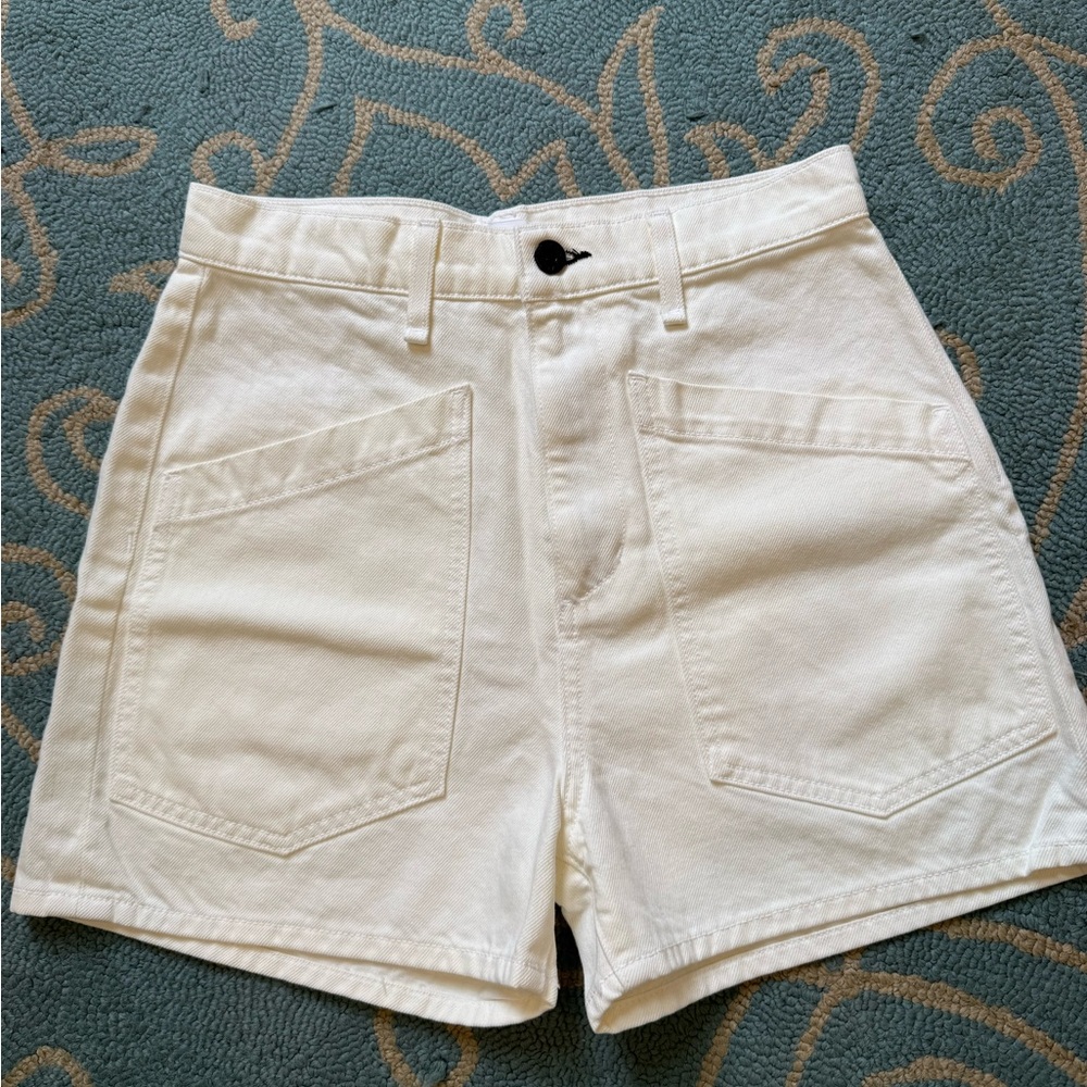 New without tags- ASKK NY Virginia Jean Shorts in Ivory (size 24)